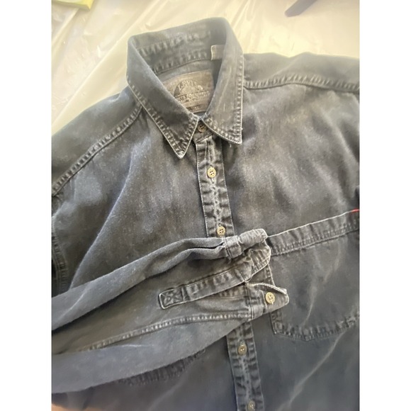 Men's Levis Authentic Black Denim Long Sleeve Button Down Shirt- Size Med - Picture 1 of 12